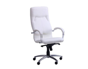 Офисное кресло "Ника" HB хром Кожа Люкс комбинированная Белая