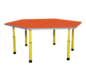 Стол для детского сада "Шестиугольник" Желтый-Апельсин