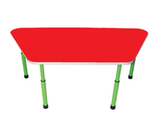 Стол для детского сада "Трапеция" Салатовый-Красный