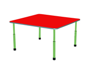 Стол для детского сада "Квадрат"  Салатовый-Красный