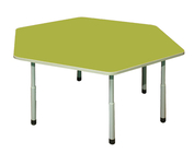 Стол для детского сада "Шестиугольник"  Серый-Зеленая вода
