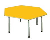 Стол для детского сада "Шестиугольник"  Серый-Жёлтый