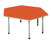 Стол для детского сада "Шестиугольник"  Серый-Апельсин