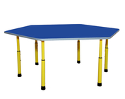 Стол для детского сада "Шестиугольник" Желтый-Синий