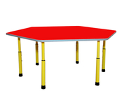 Стол для детского сада "Шестиугольник" Желтый-Красный