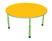 Стол для детского сада "Круг"  Салатовый-Жёлтый