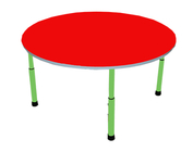 Стол для детского сада "Круг"  Салатовый-Красный