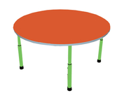 Стол для детского сада "Круг"  Салатовый-Апельсин