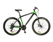 Велосипед Leon HT-80 DD 26" 20" 2017 чорно-зелений