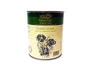 Hubertus Gold Птах / Рис консерви для собак 800 гр 