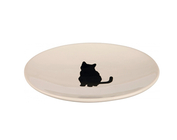 Миска керамическая плоская белая с кошкой 24490 18х15 см